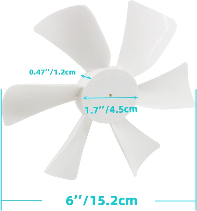 LiuTaoWMX 6’’ RV Vent Fan Blade Replacement, 12V D-Shaft RV Bathroom Fan Compatible with Heng's, Elixir, Jensen, Jayco,Toyota Dolphin RV - Image 2